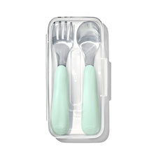 Load image into Gallery viewer, OXO Tot On-The-Go Fork And Spoon Set - Opal