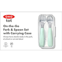 Load image into Gallery viewer, OXO Tot On-The-Go Fork And Spoon Set - Opal