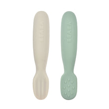 Load image into Gallery viewer, Beaba Silicone Pre-Spoons 2 Pack - Sage Green/Velvet Grey