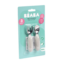 Load image into Gallery viewer, Beaba Fork & Spoon Stainless Steel Pre-Cutlery - Velvet Grey