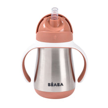 Load image into Gallery viewer, Beaba Stainless Steel Straw Cup 250ml - Terracotta
