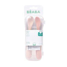 Load image into Gallery viewer, Beaba 1st Stage Silicone Spoons & Case 2 Pack - Cotton Candy/Sorbet