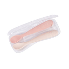 Load image into Gallery viewer, Beaba 1st Stage Silicone Spoons & Case 2 Pack - Cotton Candy/Sorbet