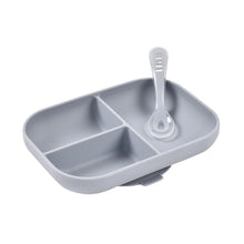 Load image into Gallery viewer, Beaba Silicone Suction Divided Plate & Spoon - Pebble