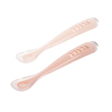 Load image into Gallery viewer, Beaba 1st Stage Silicone Spoons & Case 2 Pack - Cotton Candy/Sorbet Duo