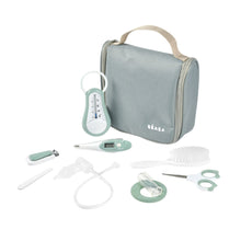 Load image into Gallery viewer, Beaba Baby 9 Piece Grooming Set with Toiletry Pouch - Sage Green