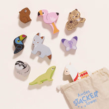 Load image into Gallery viewer, Le Toy Van Wooden Stacking Animals & Bag - Andes
