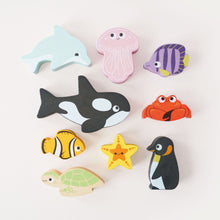 Load image into Gallery viewer, Le Toy Van Wooden Stacking Animals & Bag - Ocean Life