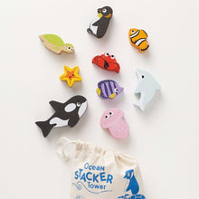 Load image into Gallery viewer, Le Toy Van Wooden Stacking Animals & Bag - Ocean Life