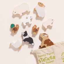 Load image into Gallery viewer, Le Toy Van Wooden Stacking Animals & Bag - Farmyard