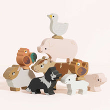 Load image into Gallery viewer, Le Toy Van Wooden Stacking Animals & Bag - Farmyard