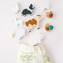 Load image into Gallery viewer, Le Toy Van Wooden Stacking Animals & Bag - Farmyard