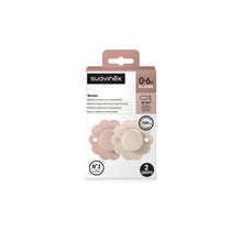 Load image into Gallery viewer, Suavinex Wonder Soother 0-6 Months 2 Pack - Pale Mauve/Mauve Chalk