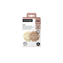 Load image into Gallery viewer, Suavinex Wonder Soother 0-6 Months 2 Pack - Whitecap Grey/Cork