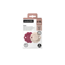 Load image into Gallery viewer, Suavinex Wonder Soother 6-18 Months 2 Pack - Magenta/Mauve Chalk