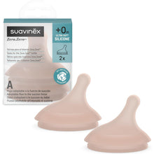 Load image into Gallery viewer, Suavinex Zero Zero Silicone Teat 2 Pack - Adaptable Flow 0+months