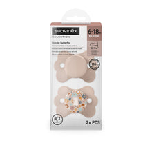 Load image into Gallery viewer, Suavinex Wonderland Butterfly SX Pro Soother 6-18 Months 2 Pack - Liberty Pink
