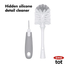 Load image into Gallery viewer, OXO Tot Bottle Brush with Detail Cleaner & Stand - Grey