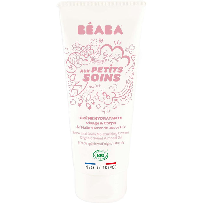 Beaba Organic Moisturising Face and Body Cream with Sweet Almond Oil - 100 ml