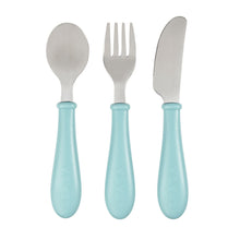 Load image into Gallery viewer, Beaba Stainless Steel Training Cutlery 3 Piece Set - Light Blue