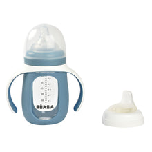 Load image into Gallery viewer, Beaba Glass Bottle with Silicone Protective Sleeve 210ml - Blue
