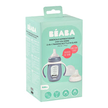Load image into Gallery viewer, Beaba Glass Bottle with Silicone Protective Sleeve 210ml - Blue