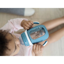 Load image into Gallery viewer, Beaba Glass Bottle with Silicone Protective Sleeve 210ml - Blue