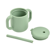 Load image into Gallery viewer, Beaba Silicone Straw Cup - Sage Green