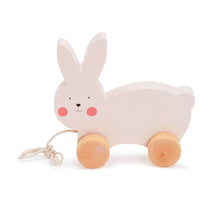 Load image into Gallery viewer, Bubble Wooden Rabbit Pull Along