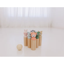 Load image into Gallery viewer, Bubble Wooden Animal Bowling Set
