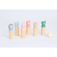 Load image into Gallery viewer, Bubble Wooden Animal Bowling Set