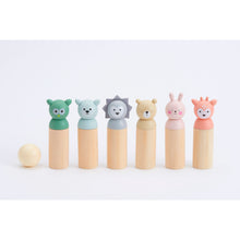 Load image into Gallery viewer, Bubble Wooden Animal Bowling Set