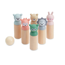 Load image into Gallery viewer, Bubble Wooden Animal Bowling Set
