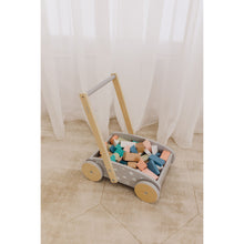 Load image into Gallery viewer, Bubble Wooden Baby Push Cart & Walker with 45 Building Blocks