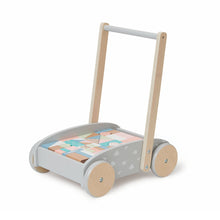 Load image into Gallery viewer, Bubble Wooden Baby Push Cart & Walker with 45 Building Blocks