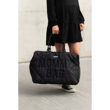 Load image into Gallery viewer, Childhome Mommy Bag Nursery Bag - Puffered - Black