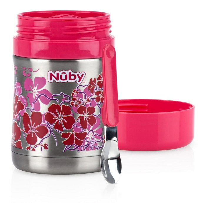 Nuby Stainless Steel Food Jar with Spoon - Red