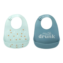 Load image into Gallery viewer, Pearhead Silicone Bib 2 Pack - Milk Drunk