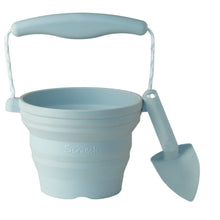 Load image into Gallery viewer, Scrunch Seedling Pot with Trowel - Duck Egg Blue