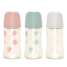 Load image into Gallery viewer, Suavinex 270ml Polyamide Premium Bottle with Medium Flow SX Pro Physiological Silicone Teat - Bonhomia Feather Pink