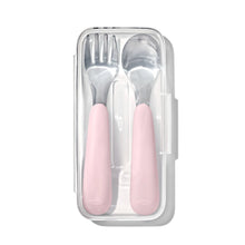 Load image into Gallery viewer, OXO Tot On-The-Go Fork And Spoon Set - Blossom
