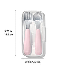 Load image into Gallery viewer, OXO Tot On-The-Go Fork And Spoon Set - Blossom
