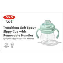 Load image into Gallery viewer, OXO Tot Transitions Soft Spout Sippy Cup With Removable Handles 6oz - Opal
