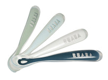 Load image into Gallery viewer, Beaba 1st Stage Silicone Spoons 4m+ 4 Pack - Eucalyptus/Airy Green/Light Mist/Dark Blue
