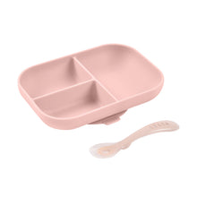 Load image into Gallery viewer, Beaba Silicone Suction Divided Plate &amp; Spoon - Cotton Candy
