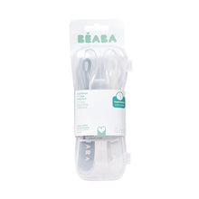 Load image into Gallery viewer, Beaba 1st Stage Silicone Spoons &amp; Case 2 Pack - Cloud Blue/Pebble

