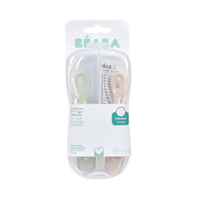 Load image into Gallery viewer, Beaba 2nd Stage Silicone Spoons &amp; Case 2 Pack - Clay/Misty Green
