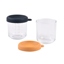 Load image into Gallery viewer, Beaba Glass Jars 250ml 2 Pack - Night Blue/Honey
