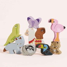 Load image into Gallery viewer, Le Toy Van Wooden Stacking Animals &amp; Bag - Andes
