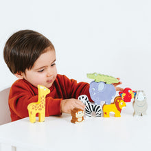 Load image into Gallery viewer, Le Toy Van Wooden Stacking Animals &amp; Bag - Africa
